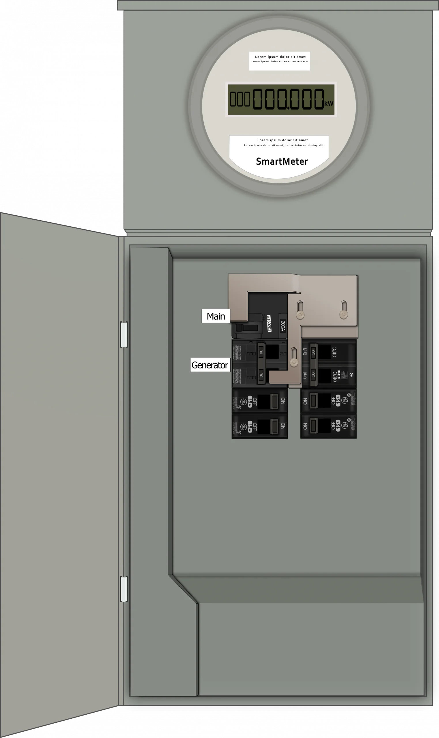 K-1215M Panel Photo With Main On and Generator Off