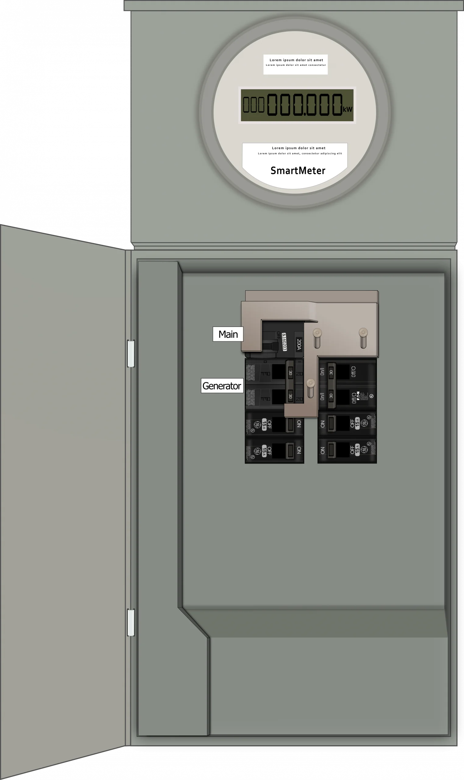 K-1215M Panel Photo With Main Off and Generator On