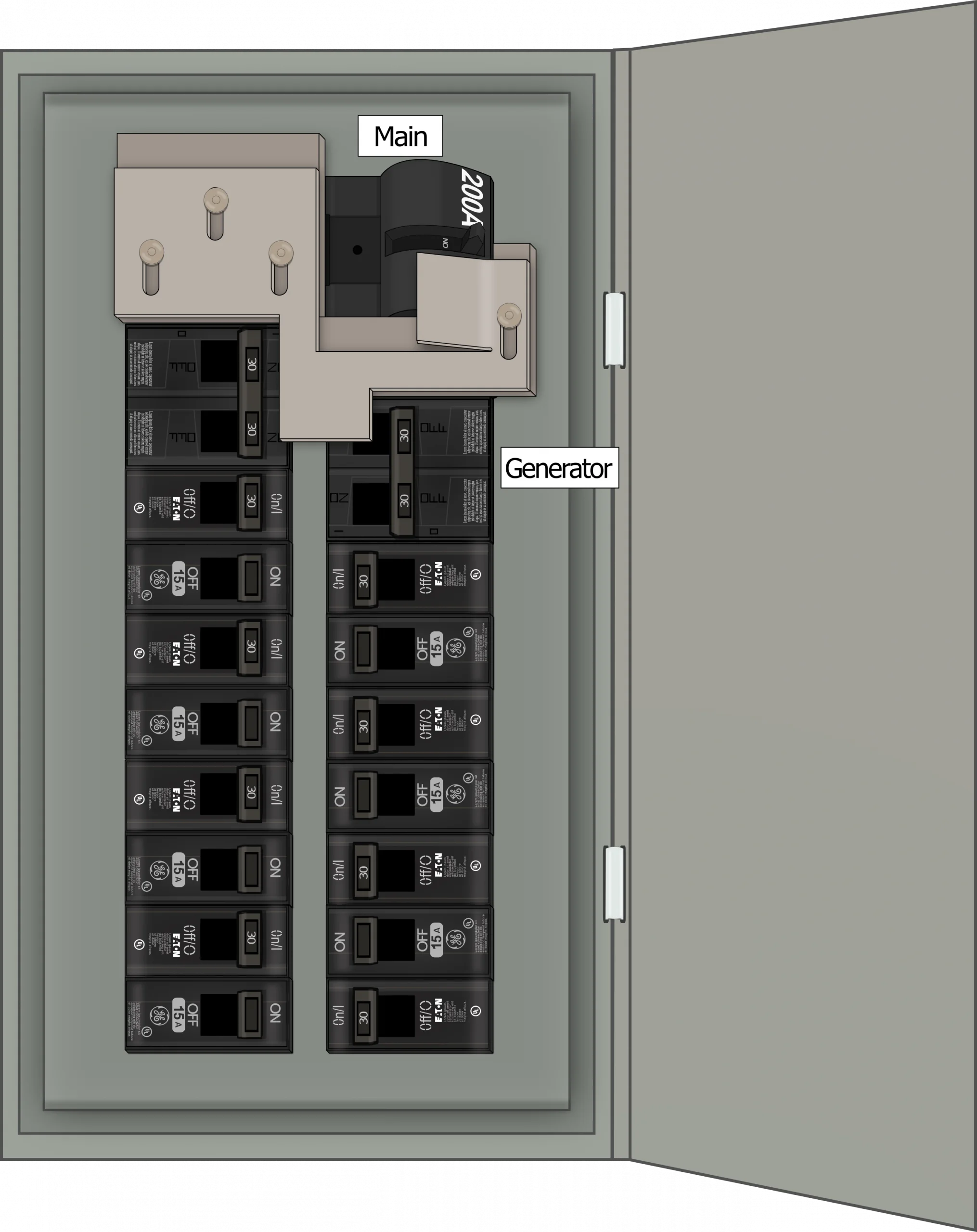 K-7010M Panel Photo With Main On and Generator Off