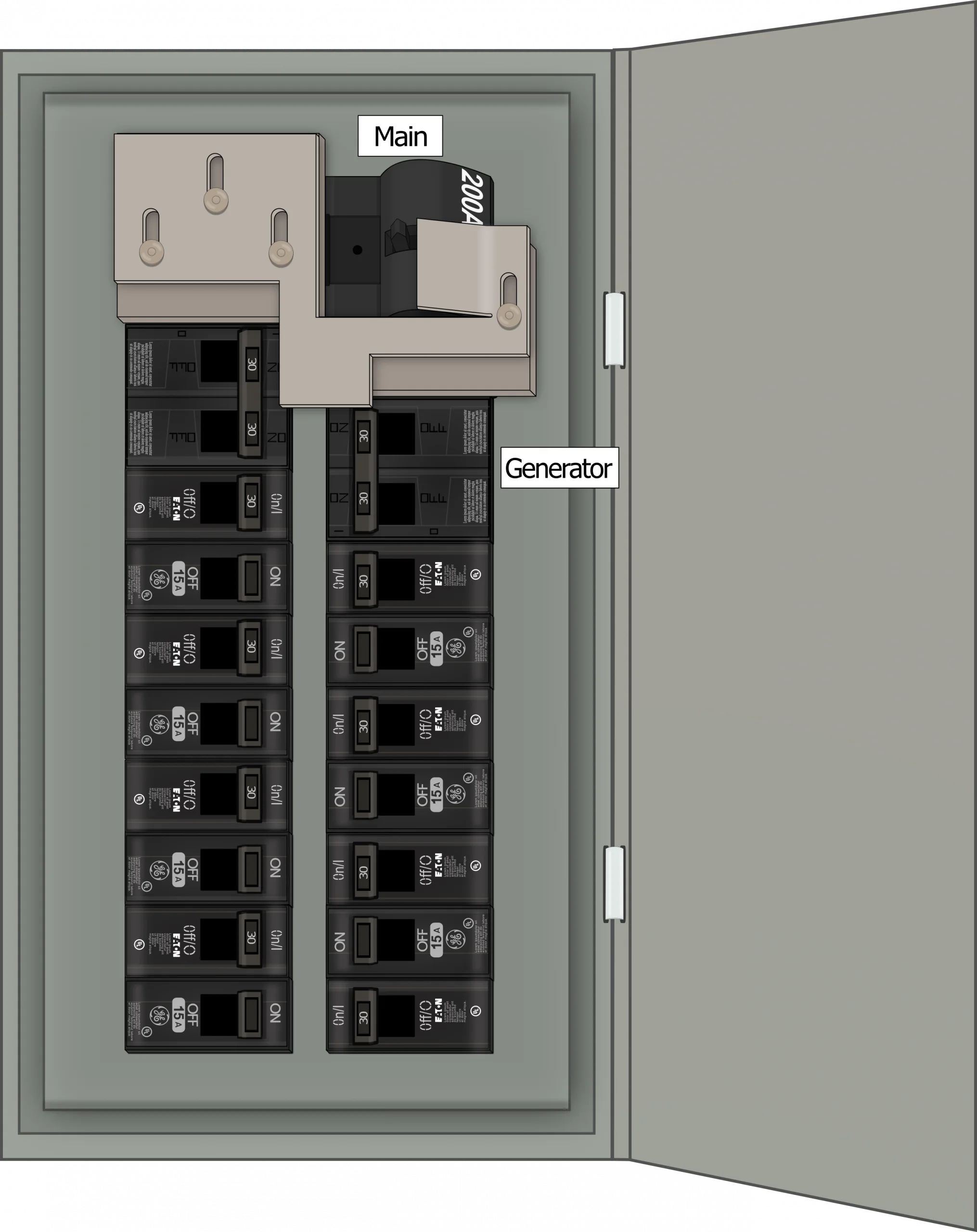 K-7010M Panel Photo With Main Off and Generator On