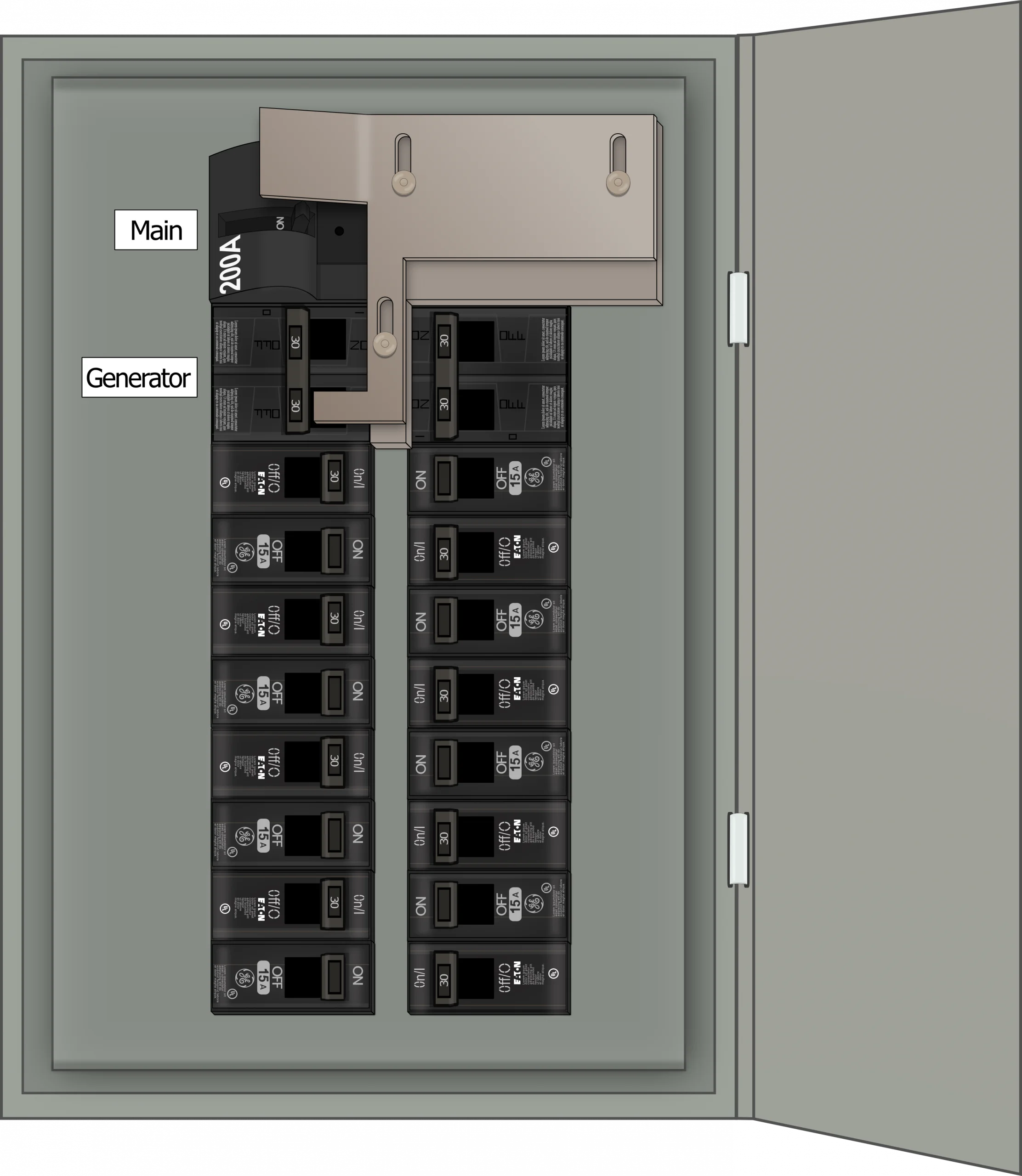 K-7110 Panel Photo With Main On and Generator Off