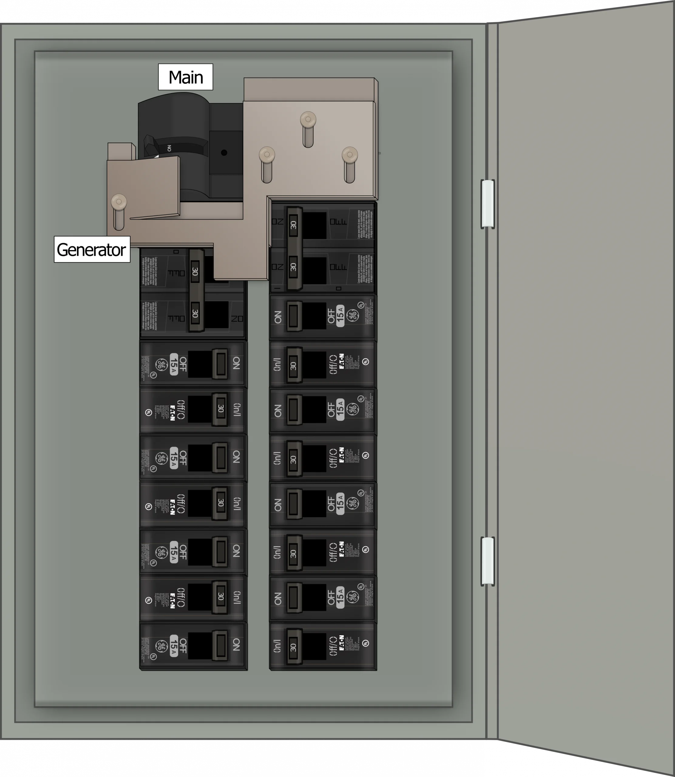 K-7110M Panel Photo With Main On and Generator Off