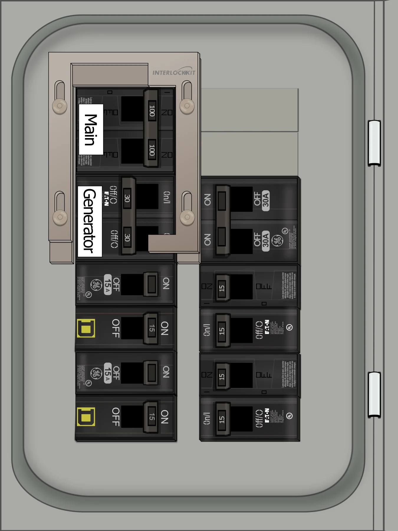 K-9011 Panel Photo With Main On and Generator Off