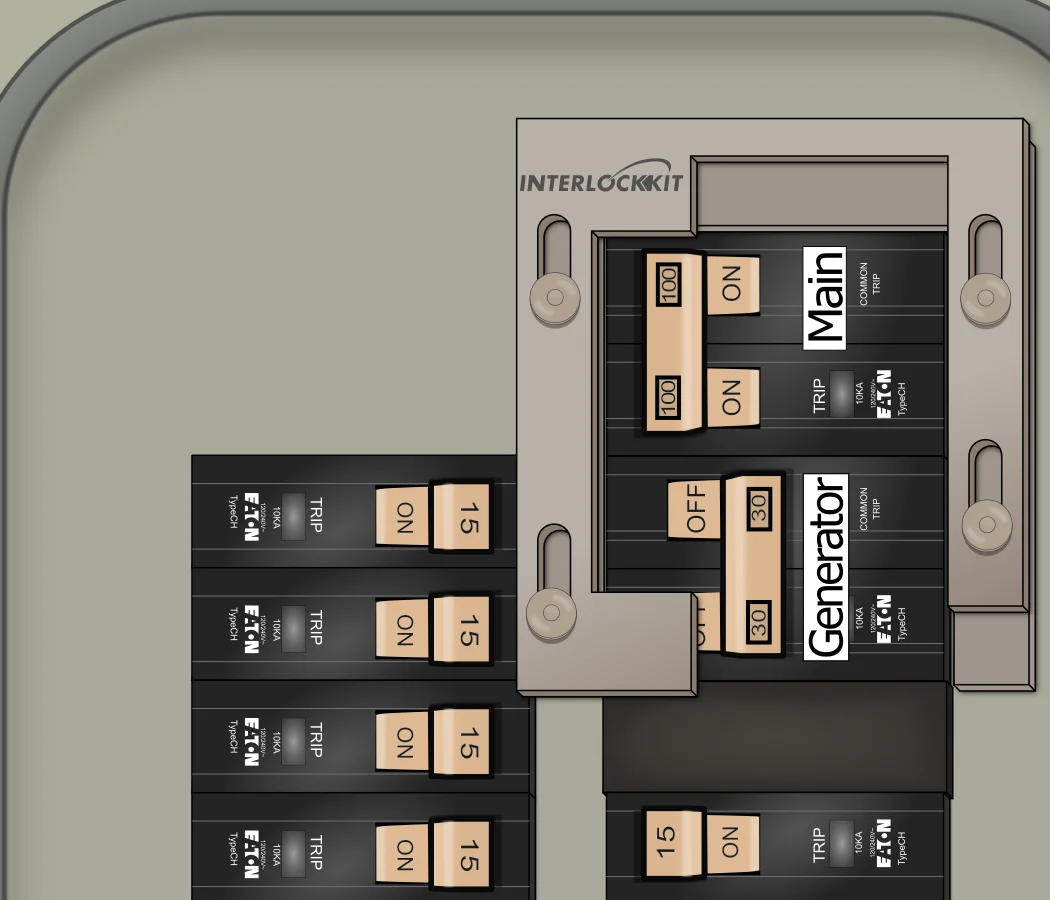 K-9210 Panel Photo With Main On and Generator Off