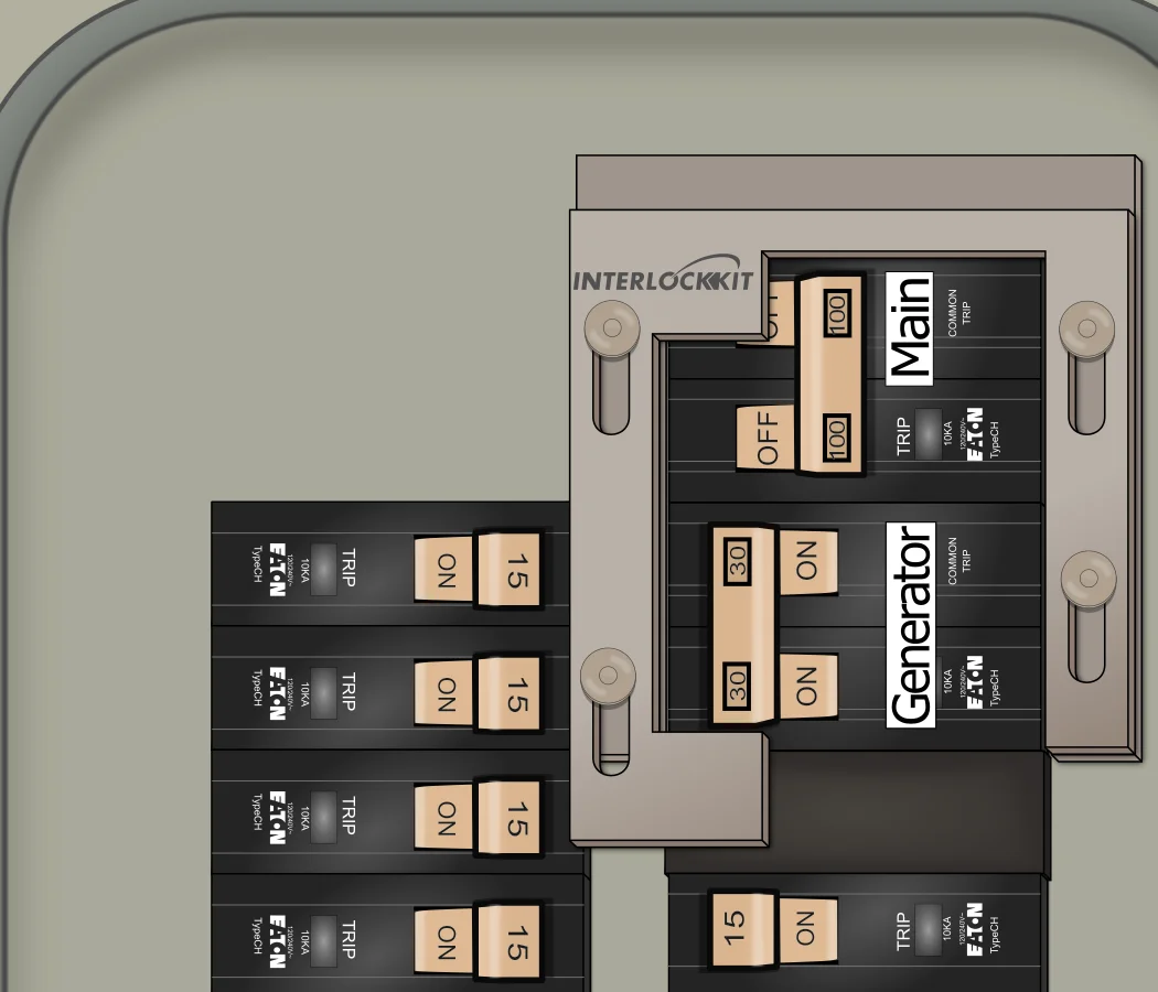 K-9210 Panel Photo With Main Off and Generator On