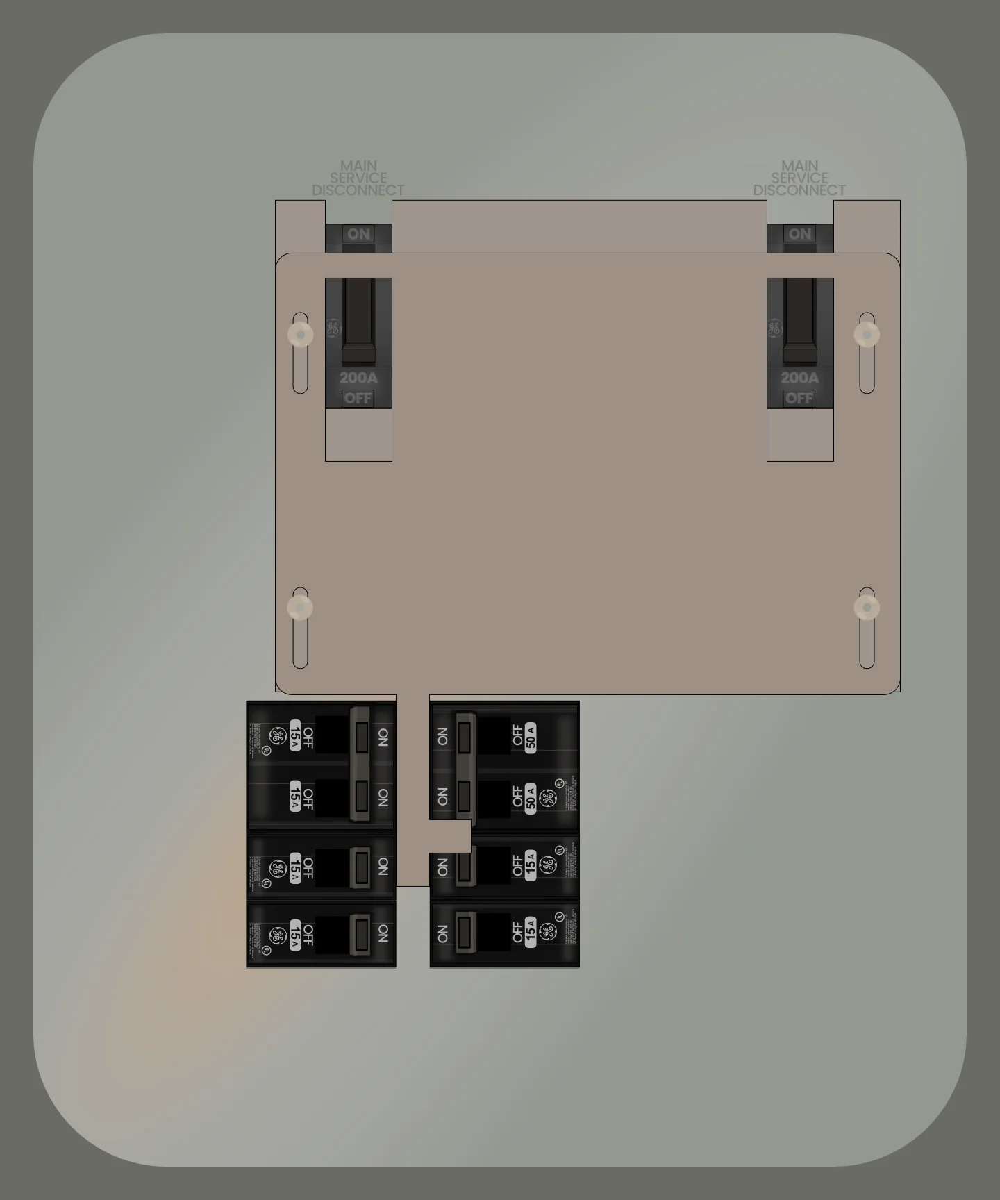 K-8711 Panel Photo With Main Off and Generator On