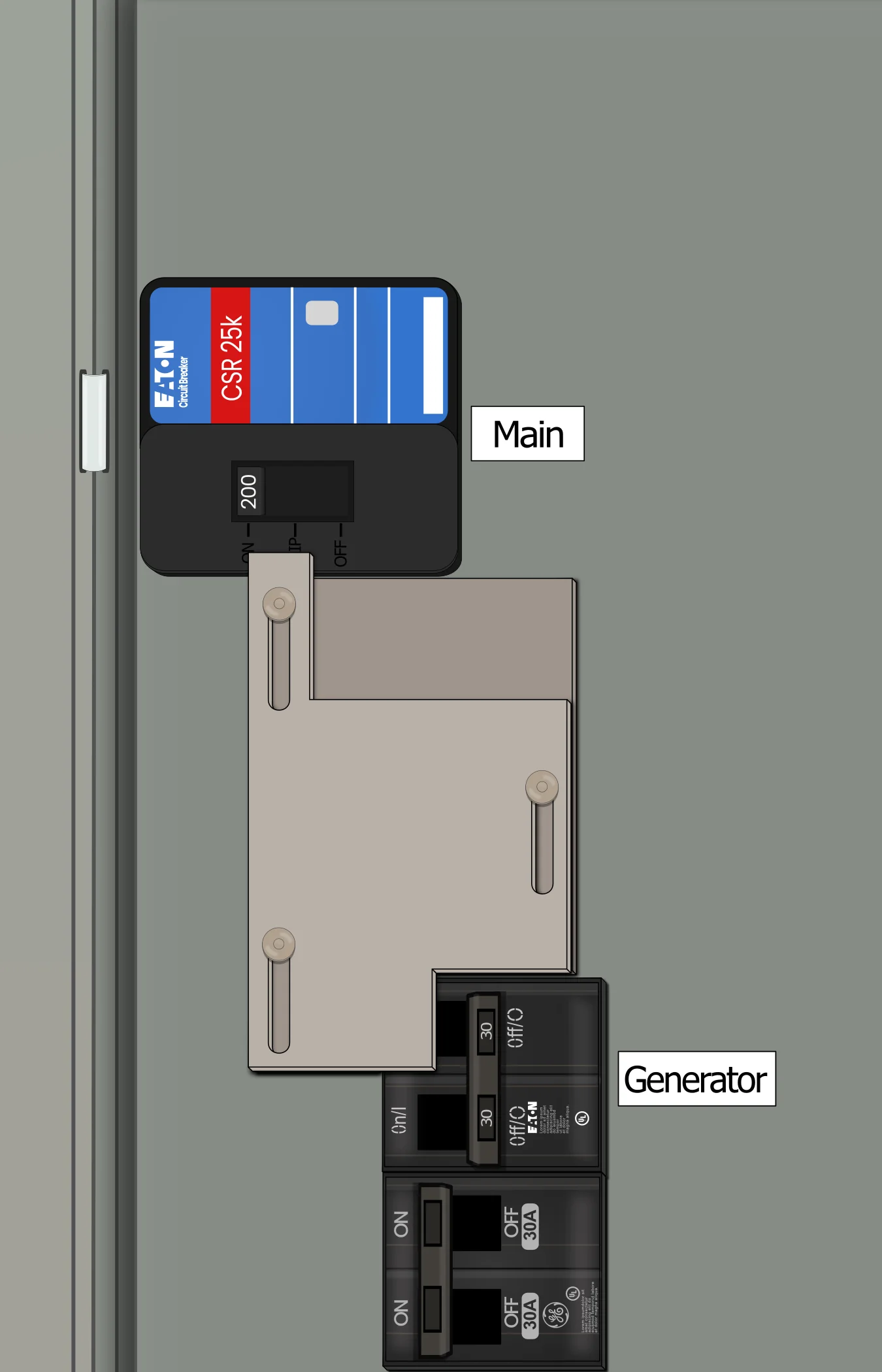 K-6717 Panel Photo With Main On and Generator Off